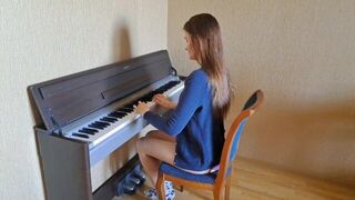 An innocent girl is playing with a nice guy’s penis in a sweet, homemade scene