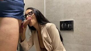 A guy fucked a sexy secretary right in the office booth