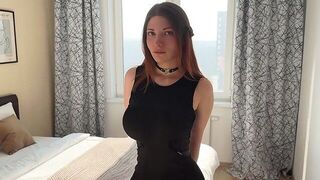 A surprise awaits under the dress of a cute girl
