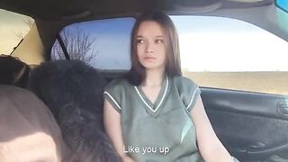 The cute girl played with her tongue in a steamy scene