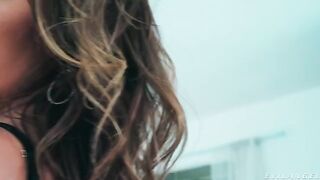 I see the anal target - a hot brunette takes on the biggest black cock