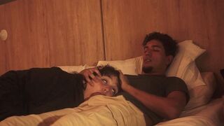 A blowjob in bed can be lazy, but so deep that it makes him tremble with pleasure
