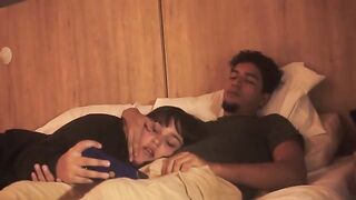A blowjob in bed can be lazy, but so deep that it makes him tremble with pleasure