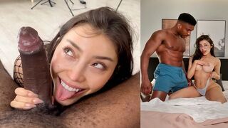 A girl is having fun on the bed with her boyfriend