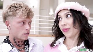 Tenderness is also sex, by the way. A hot brunette with small tits shows it