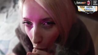 A pretty babe had sex with her client in a fur coat, it was very hot