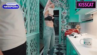 A beautiful girl is full of surprises, even in her sexy maid outfit