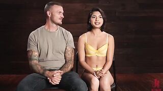 Total bondage sex with hot brunette and rope ties