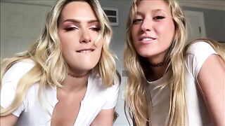 Two girls are having fun with one guy in this hot video
