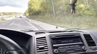 A girl has sex with her boyfriend in the car, it’s very hot