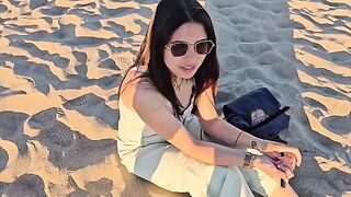 An empty beach isn't exactly the place for intimate moments