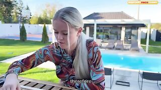 A young and sexy girl is having fun with her boyfriend in the car