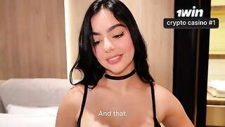 A beautiful girl has sex with her stepbrother, showcasing her busty charm in HD
