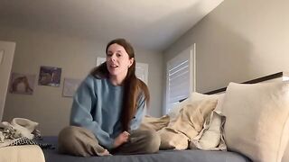 Girl just started to masturbate, but her panties are already wet