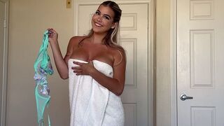 Alessandra Miller removes her clothes, revealing her enticing Latina body in a steamy scene