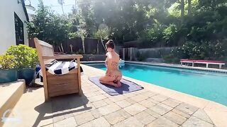 It's quiet by the pool, with only moans and splashes sounds
