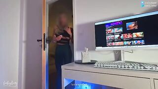 Girl attempts to imitate a blowjob with her stepbrother