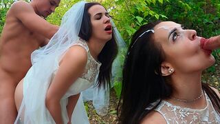 The bride got her ass hole gapped on her wedding day