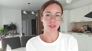 A girl has a discharge that she talks about while playing with it