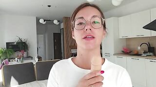 A girl has a discharge that she talks about while playing with it