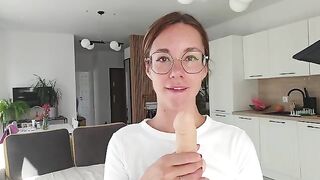 A girl has a discharge that she talks about while playing with it