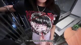 The guy made a cumshot on the face of his ex-girlfriend with passion