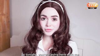 The girl played a doll for her boyfriend in a spooky roleplay