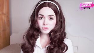 The girl played a doll for her boyfriend in a spooky roleplay