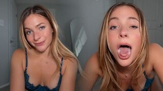 She takes the full length of his cock in her throat