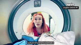 The washer broke, and the hot stepmom got me stuck