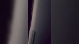 The neighbor saw the stepsister in the bathroom and got excited