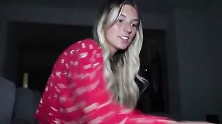 A guy masturbates and his stepsister tries to catch all the sperm