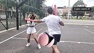 A girl is trying to get a membership in the gym, but there’s a catch
