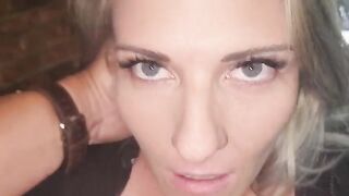 A hot blonde MILF girl is bouncing on a cock like a crazy one