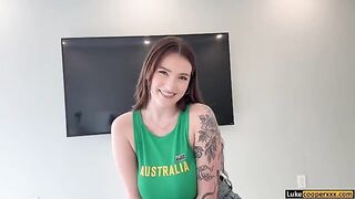 The stepsister has a big natural ass and she shared the bed with her stepbrother