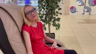 The pretty girl agreed to have sex for money in the public toilet