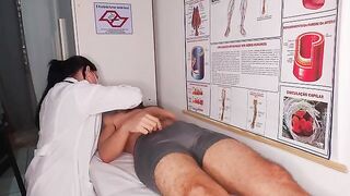 The doctor checks the patient’s condition more thoroughly