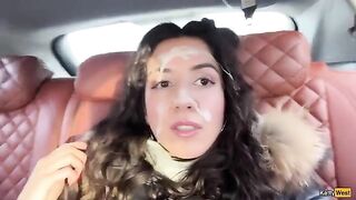 Fireworks of passion on the face of a cute girl