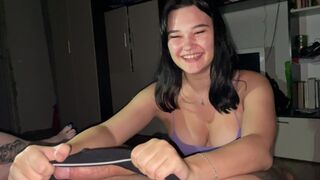 Sloppy blowjob on a dare at the party, everyone liked it