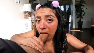 Petite 18 y/o UwU Teeny gets 3 juicy cumshots from her partner!