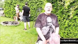 Hot amateur voyeur girl gets fucked outdoors in public