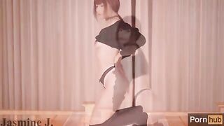 The cute girl Jasmine J plays with her pussy and makes a cumshot