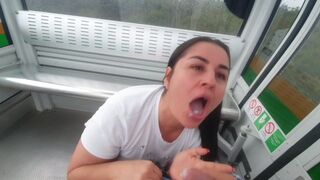I get caught fucking in the cable car of Medellin Colombia by an exhibitionist