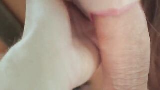 She loves such an orgasm! Sex while sitting with a busty wife in the morning in 4K, part 1