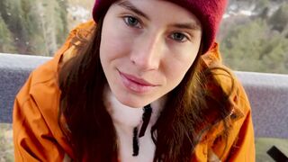 Naughty stranger seduced me in mountain cableway for sex