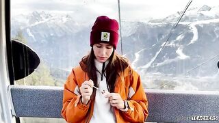 Naughty stranger seduced me in mountain cableway for sex