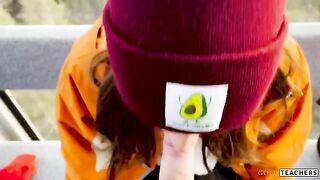 Naughty stranger seduced me in mountain cableway for sex