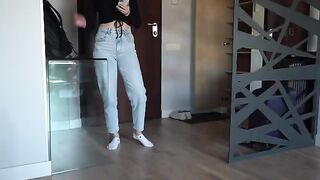 My stepsister came home too early and asked me not to watch porn
