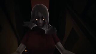 Red eyes Alma in cowgirl POV fear