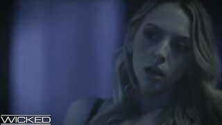 Two girls and a guy in a hot threesome sex scene